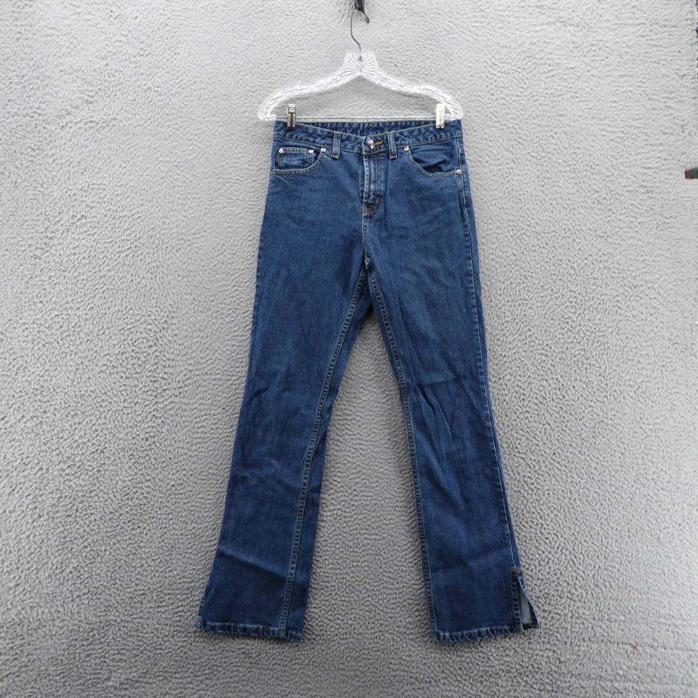 Boston Proper Dark Wash Denim Jeans Bootcut Size 6 Long‎ Blue Womens Split Hem